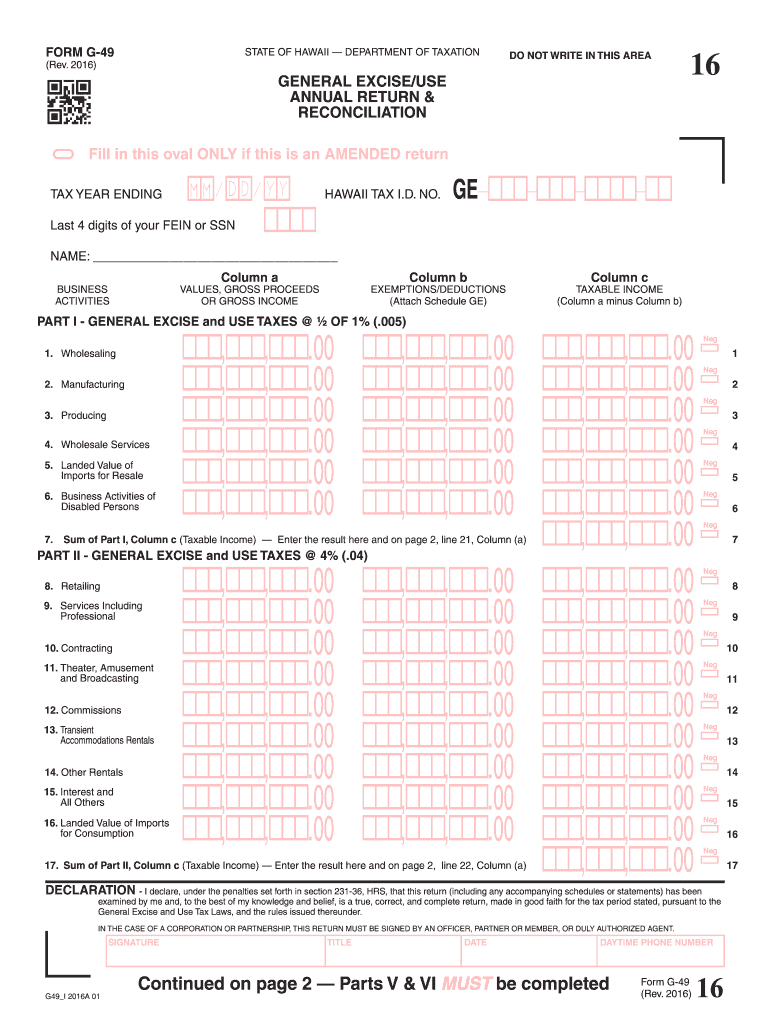  G 49  Form 2016