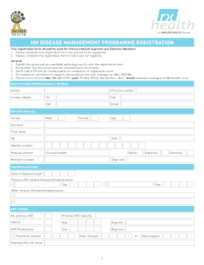 Umvuzo Chronic Application  Form