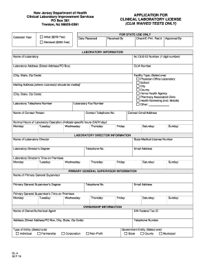 Application for Clinical License Nj  Form