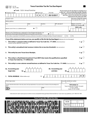 Texas Franchise Tax  Form
