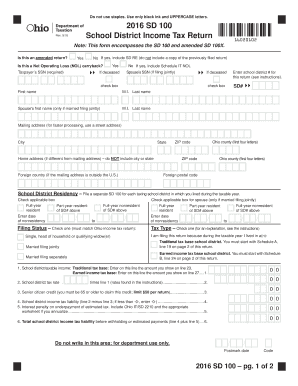 Ohio Tax Return  Form