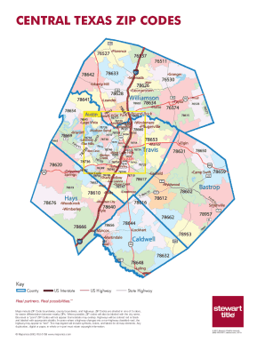 Central Texas ZIP CODES Stewart Com  Form