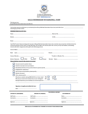 Exodus Sacco Withdrawal  Form