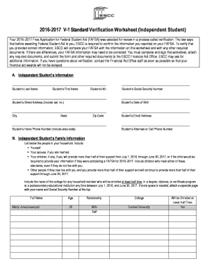  V 1 Standard Verification Worksheet Independent Student Escc 2016