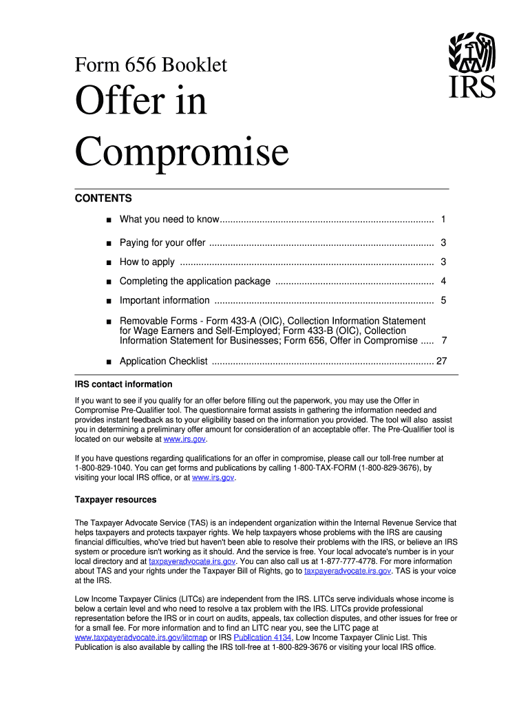  Form 656 B Rev 2  Form 656 Booklet Offer in Compromise 2016
