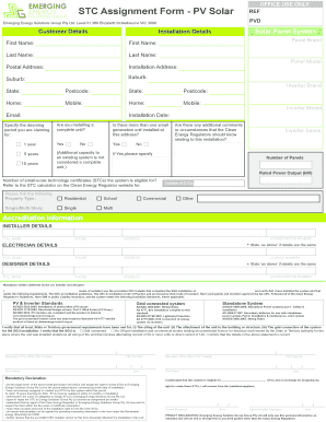 Au Stc Assignment Pv Solar  Form