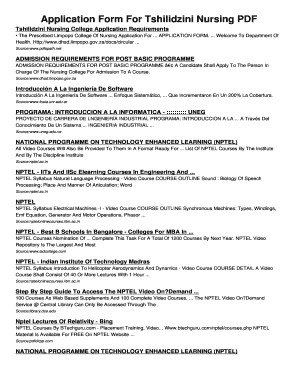 Tshilidzini Nursing College  Form