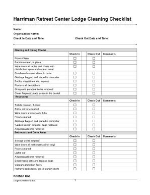 Printable Kennel Cleaning Checklist  Form