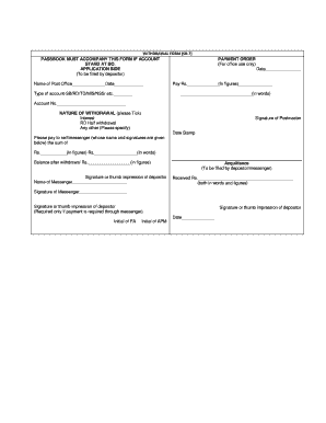 Passbook Must Accompany This Form