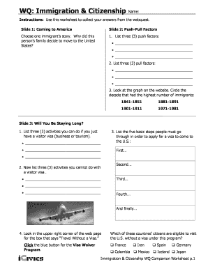 Wq Immigration and Citizenship Answer Key  Form
