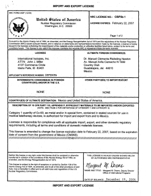 Export License Example  Form