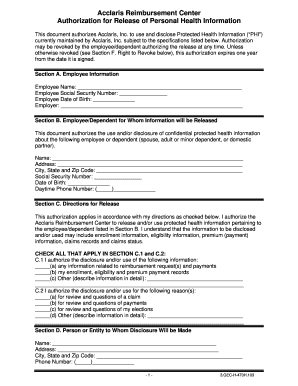 Acclaris Reimbursement Center  Form