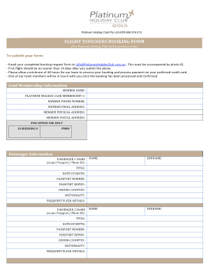 Platinum Holiday Club  Form