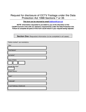  Request for CCTV Footage Form the City of Cardiff Council Caerdydd Gov 2014