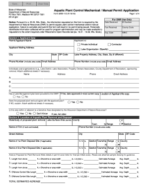 Form 3200 113 Aquatic Plant Control Mechanical Manual Permit Application Dnr Wi