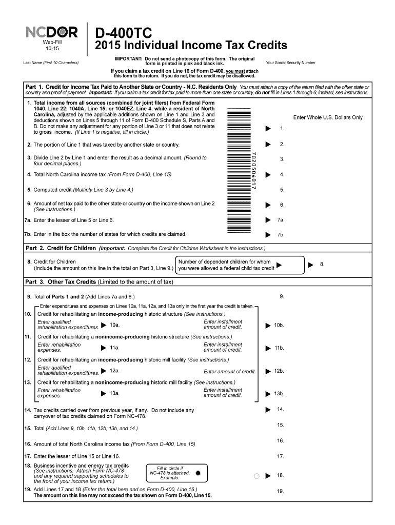  Form D 400tc 2015