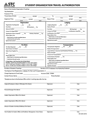  STUDENT ORGANIZATION TRAVEL AUTHORIZATION 2017-2024