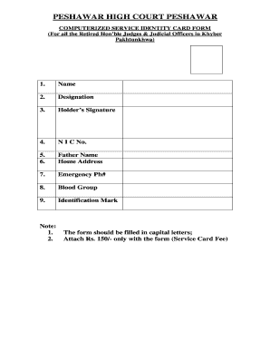 Service Card Form Kpk