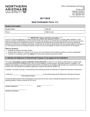  Gold Verification Form V4 Nau Edu 2017