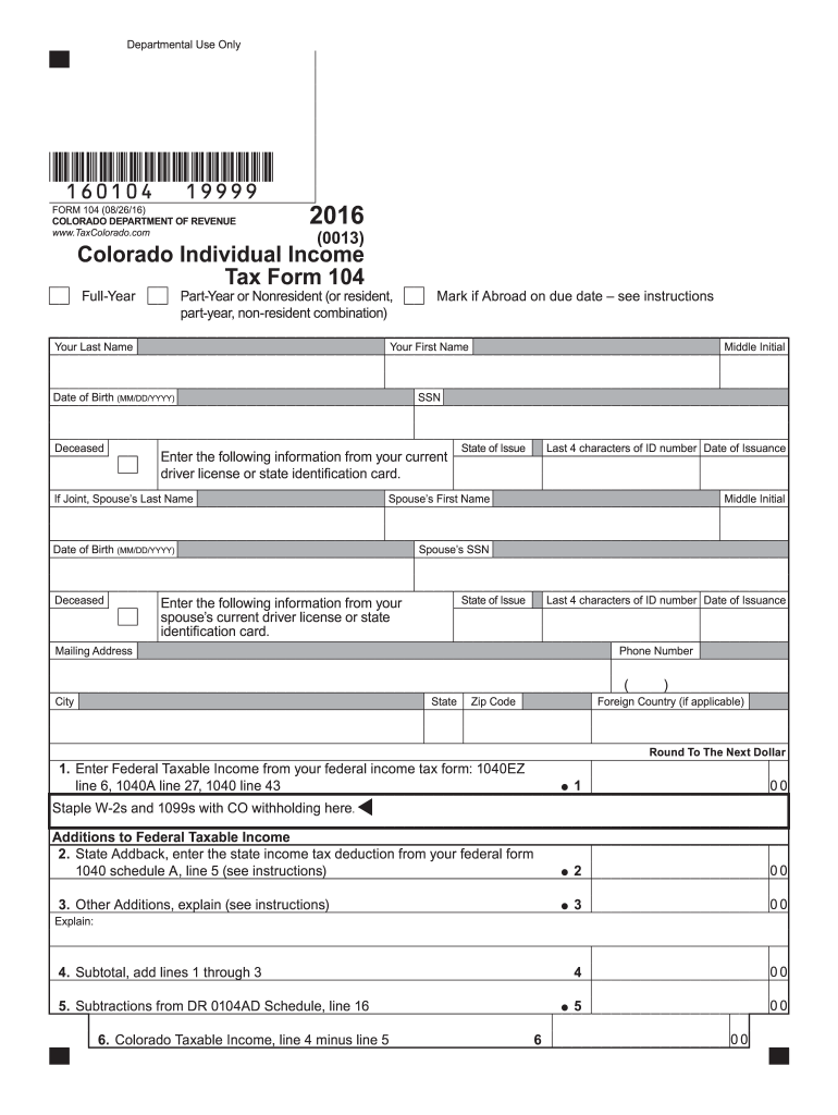 Get and Sign Form 104 2016