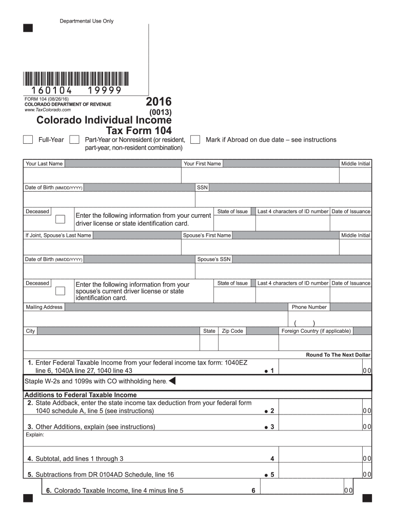  Form 104 2016