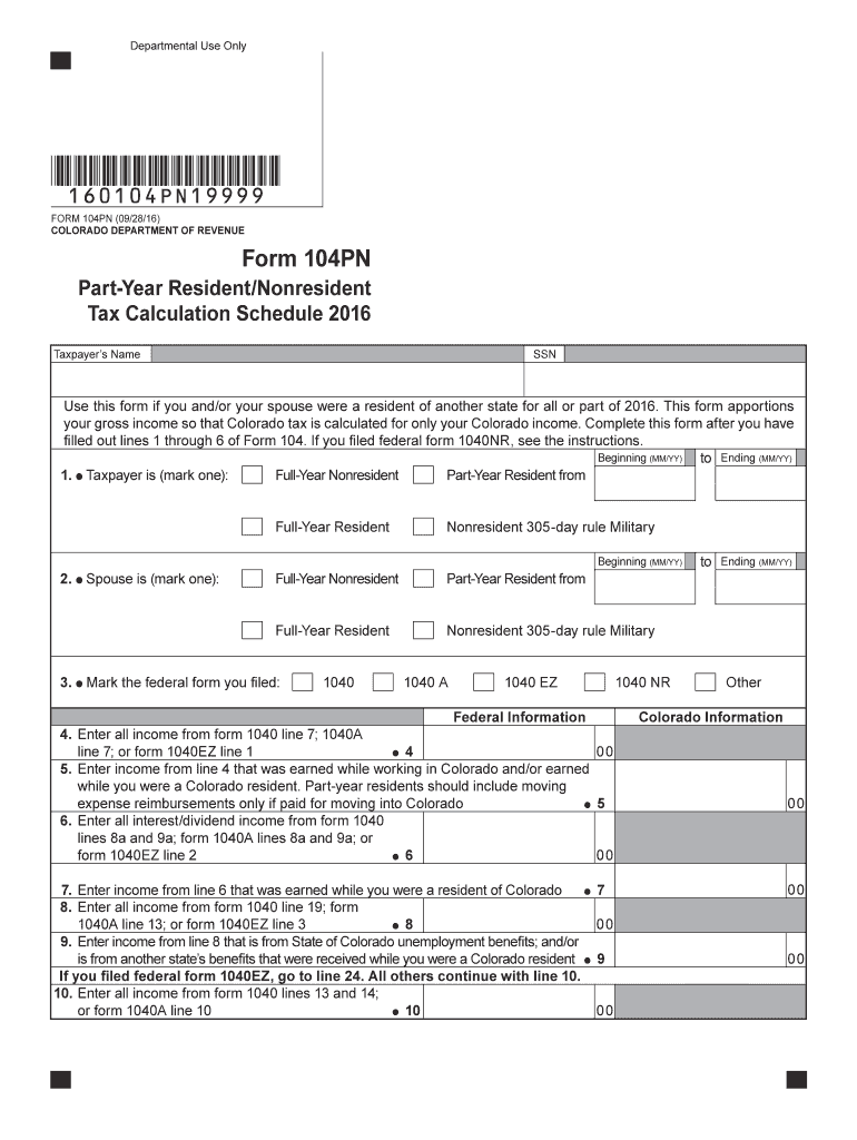 2017 Colorado Form 104PN