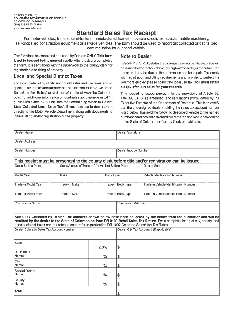  Dr 0024  Form 2016