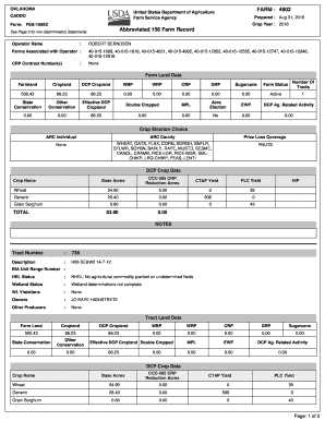 Farm Service Agency Form 156ez