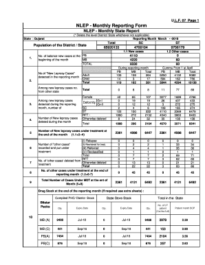 Cssm Monthly Reporting Form