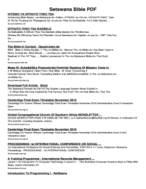 Setswana Bible Download PDF  Form