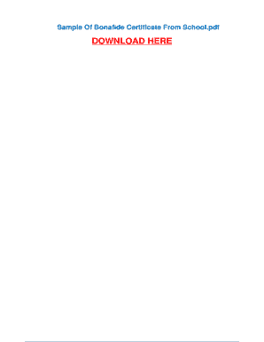 School Bonafide Certificate PDF Download  Form