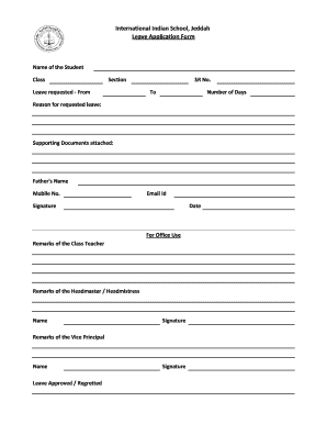 Leave Application Form