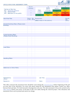 Office Move Risk Assessment Template  Form