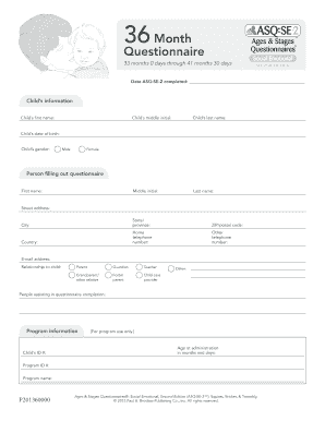 36 Month Asq  Form