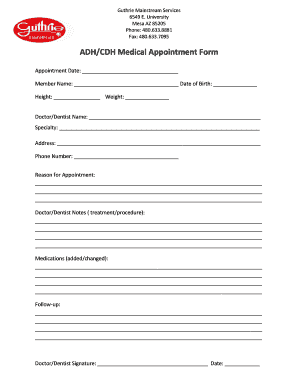 Medical Appointment Form PDF