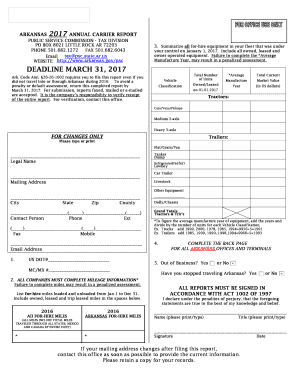  Arkansas Annual Carrier Report 2017