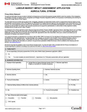 Canada Labor Market Impact Assessment  Form