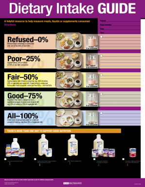 Meal Intake Cna Meal Percentage Chart  Form