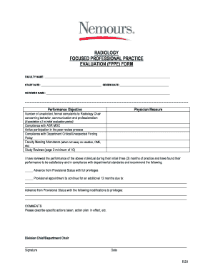 Sample Fppe Forms