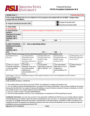 Appalachain State University W9  Form