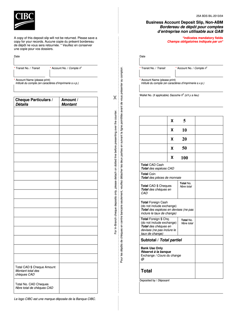  Cibc Deposit Slip 2013