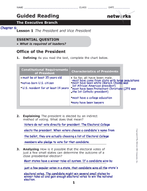 Guided Reading the Constitution Lesson 1 Answer Key  Form