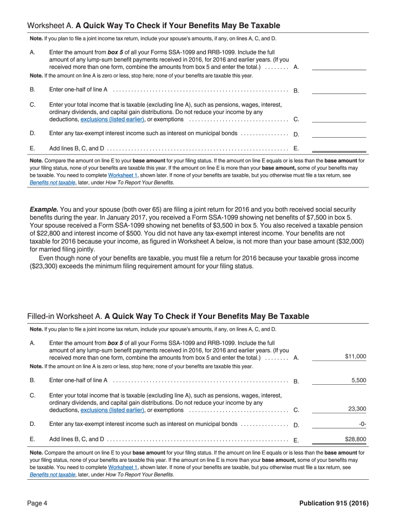  Publication 915  Form 2016