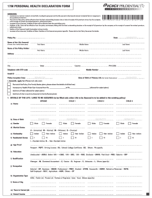 Icici Health Declaration Form