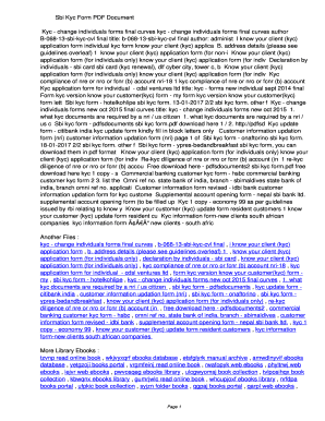 Sbi Kyc Form Fillable