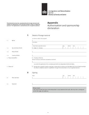 Appendix Authorisation and Sponsorship Declaration  Form