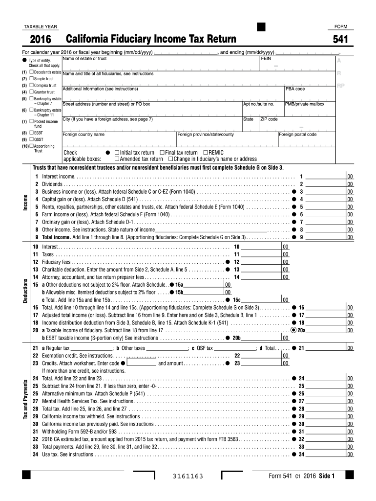  Form 541 2016