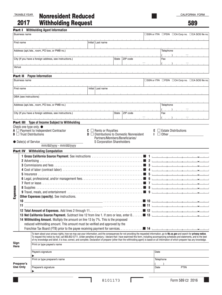Get and Sign California Form 589 2017