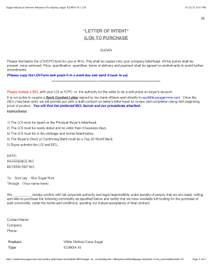 Loi for Sugar Purchase  Form