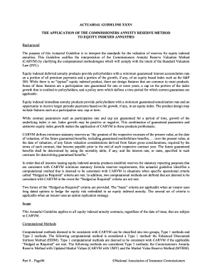 Actuarial Guideline 35  Form